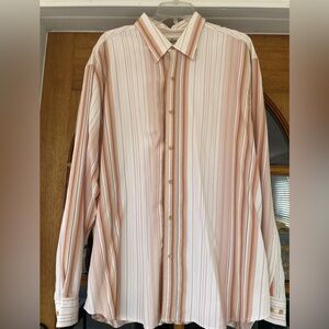 Vintage Tommy Bahama Men’s Silk Button Down Shirt Size XL Orange And White